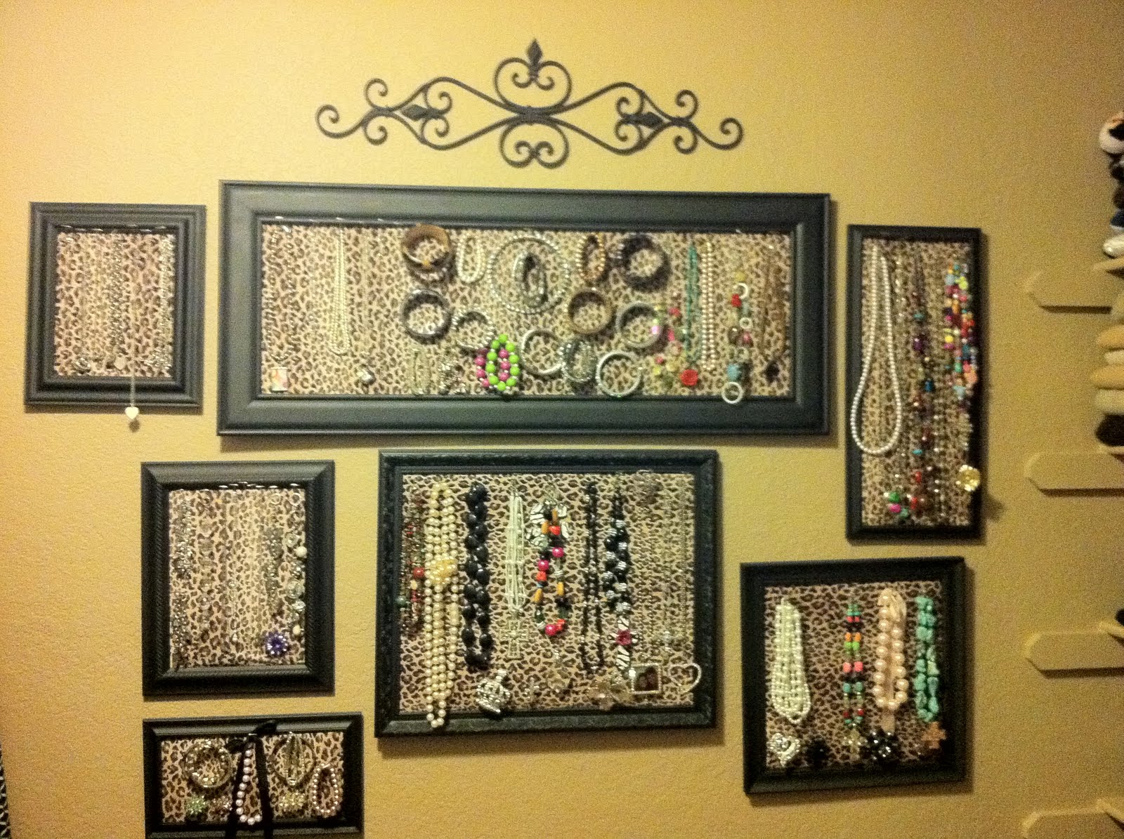 Frame on the wall and organize your jewelry.